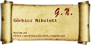 Görbicz Nikolett névjegykártya