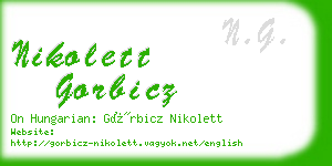 nikolett gorbicz business card
